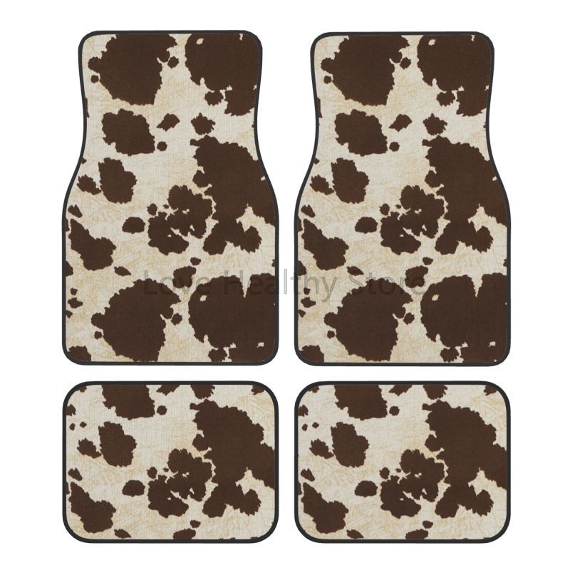 Cow Mat Rubber - Zestaw 4 dywaników samochodowych z nadrukiem