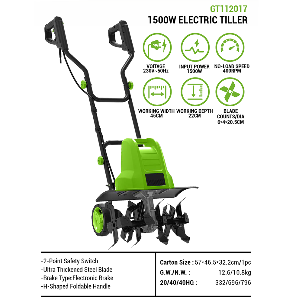 Kultywator elektryczny 1500W,  – Soil Tilling Cultivator recenzja i cena